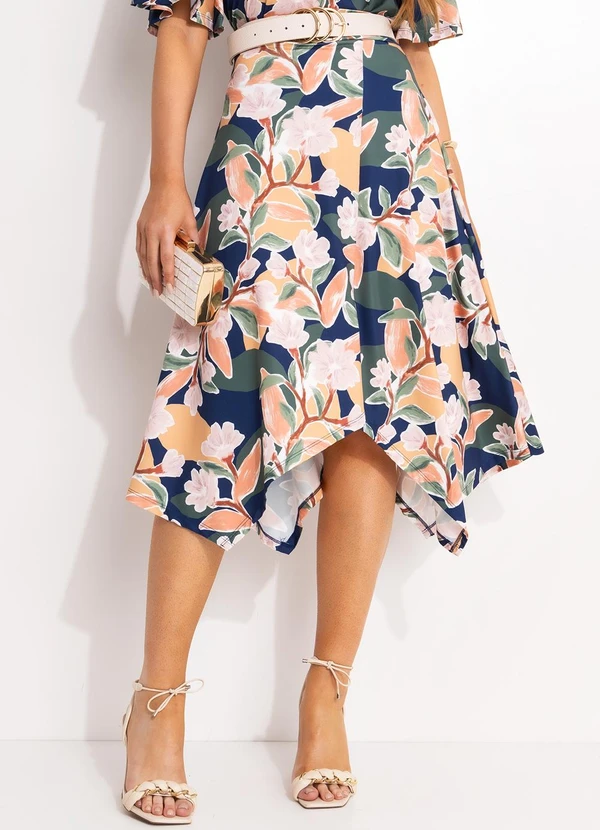 Quintess - Saia Floral Pincelado em Malha Fria 4
