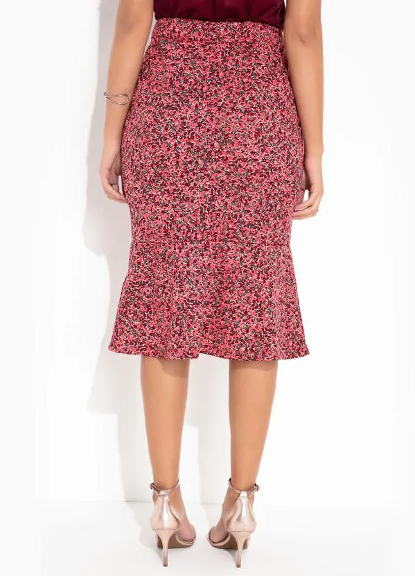 Rosalie - Saia Floral Rosa Evasê 2