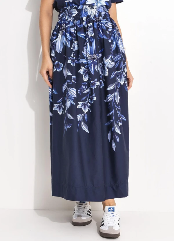 Farm - Saia Floral Tati Azul