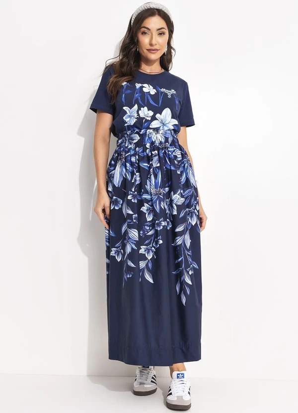 Farm - Saia Floral Tati Azul 3