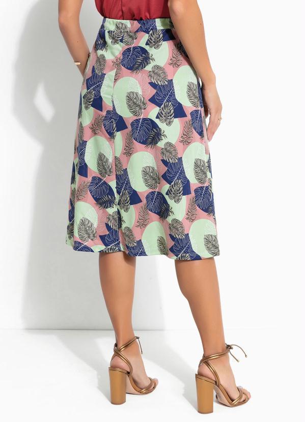 Outlet - Saia Floral Verde com Fenda 2