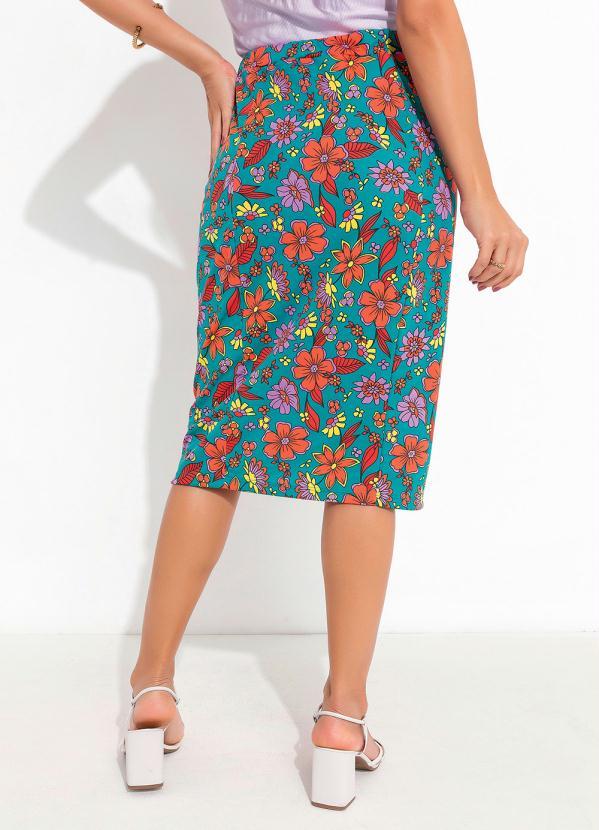 Outlet - Saia Floral Verde com Fenda 2