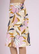 Saia Folhas Rosa com Babado Moda Evanglica