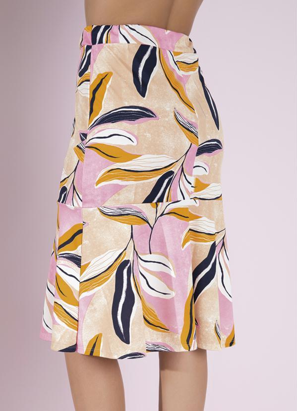 Outlet - Saia Folhas Rosa com Babado Moda Evangélica 2