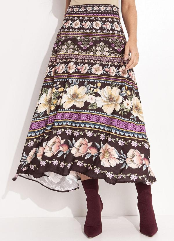 Farm - Saia Godê Flori Marrom