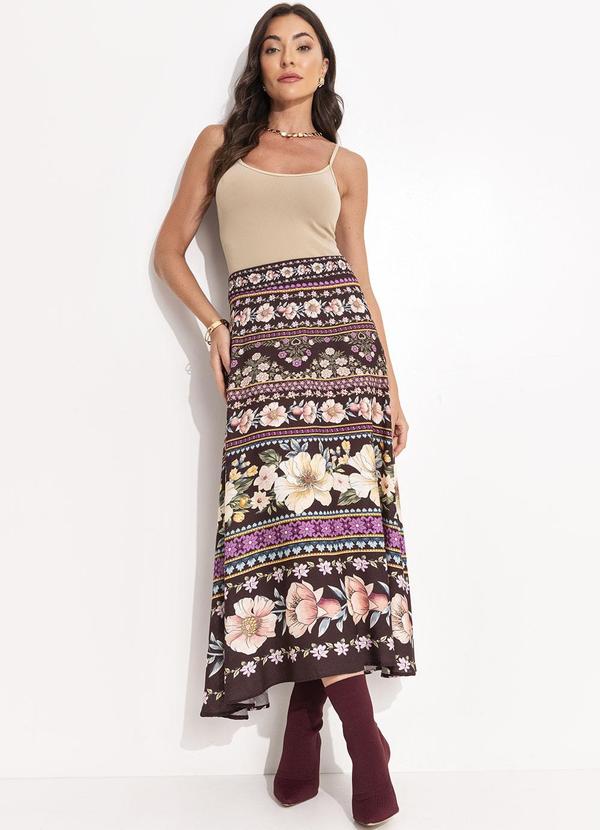 Farm - Saia Godê Flori Marrom 11