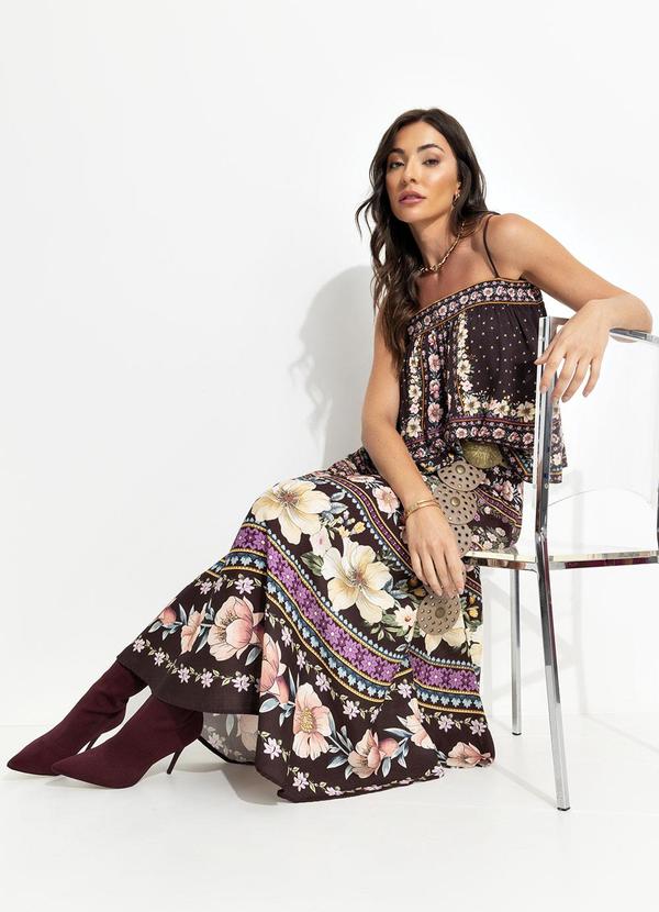 Farm - Saia Godê Flori Marrom 12