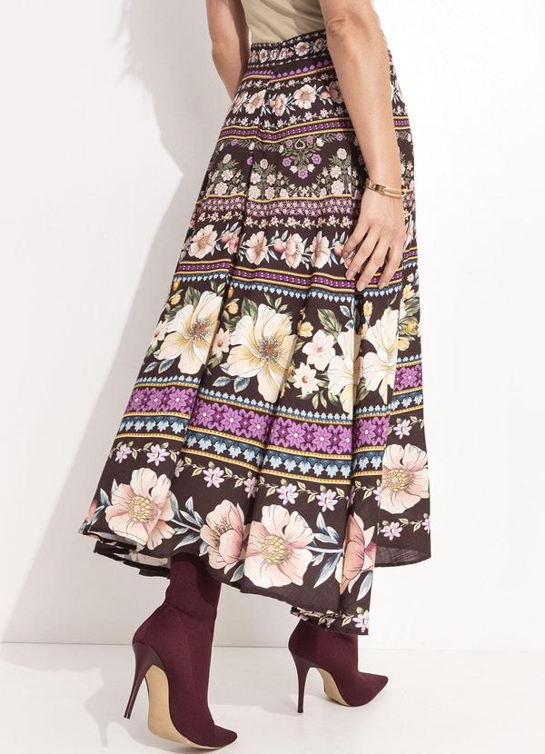 Farm - Saia Godê Flori Marrom 2