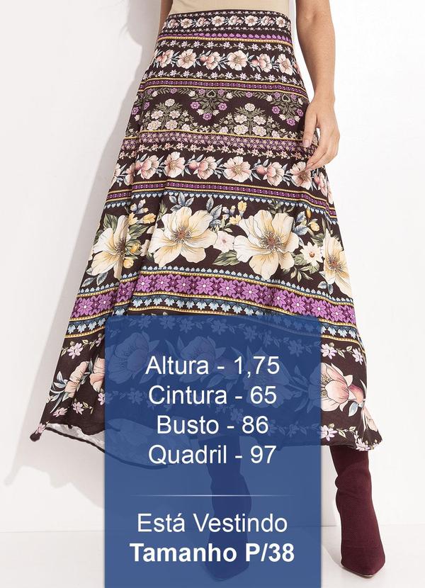 Farm - Saia Godê Flori Marrom 5