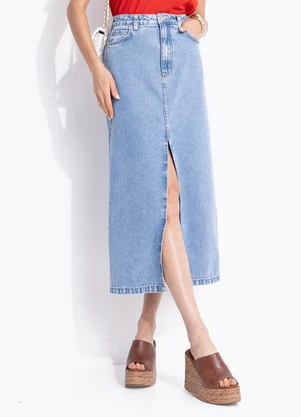 Colcci - Saia Jeans Azul - COLCCI