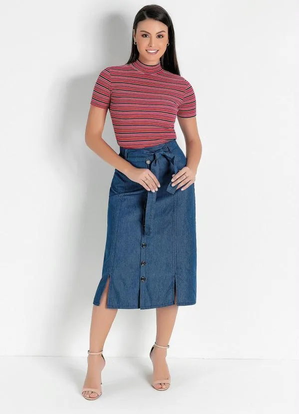 Rosalie - Saia Jeans com Botões 4