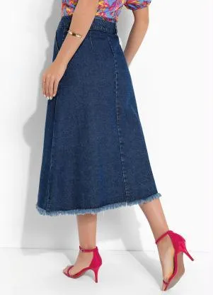 Rosalie - Saia Jeans com Botões - ROSALIE