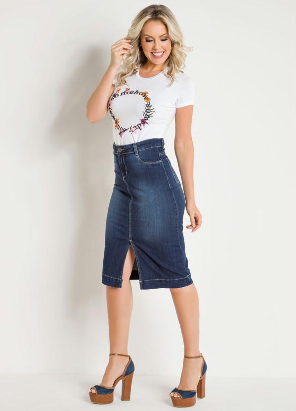 Sawary Jeans - Saia Jeans com Fenda Frontal Sawary 4