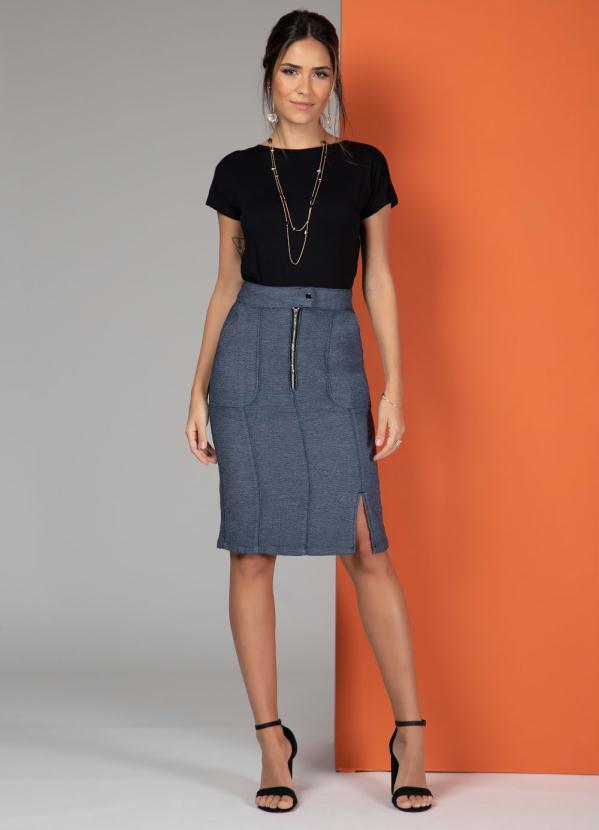 Quintess - Saia Jeans com Fenda na Frente 5