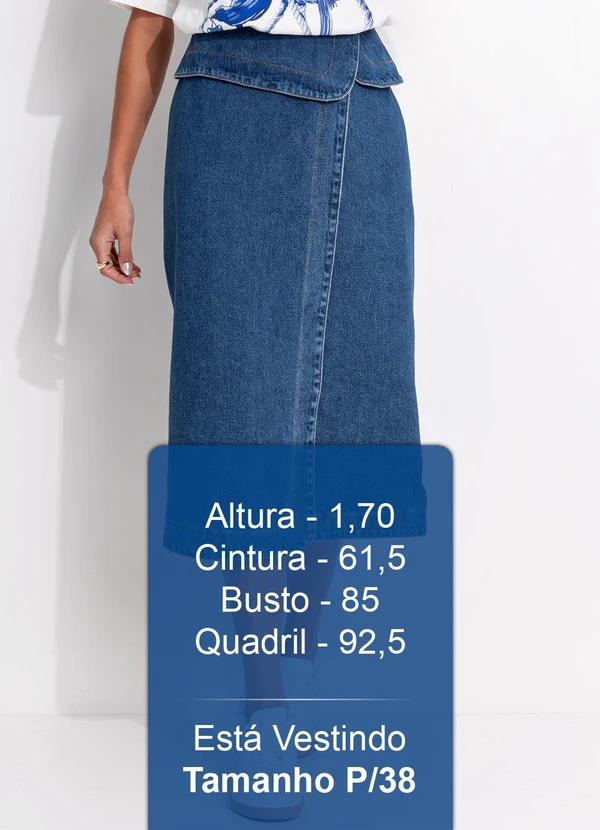 Farm - Saia Jeans Midi Azul 6