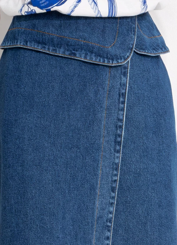 Farm - Saia Jeans Midi Azul 7