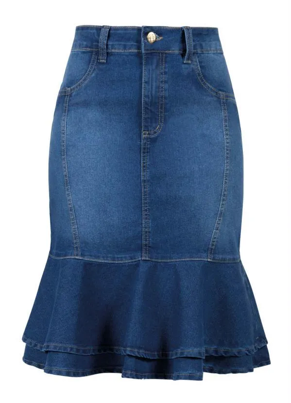 Rosalie - Saia Jeans com Babados 8