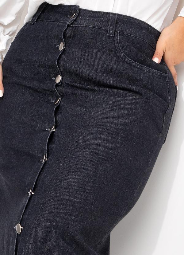 Quintess - Saia Jeans Preto em Jeans 14