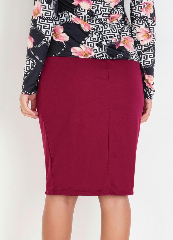 Rosalie - Saia Lápis Bordô Moda Evangélica 2