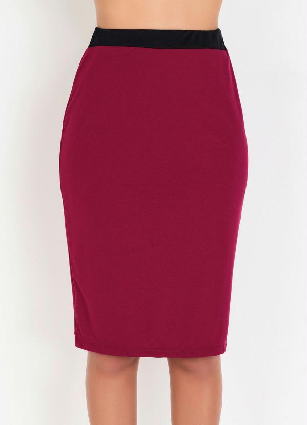 Rosalie - Saia Lápis Bordô Moda Evangélica 5