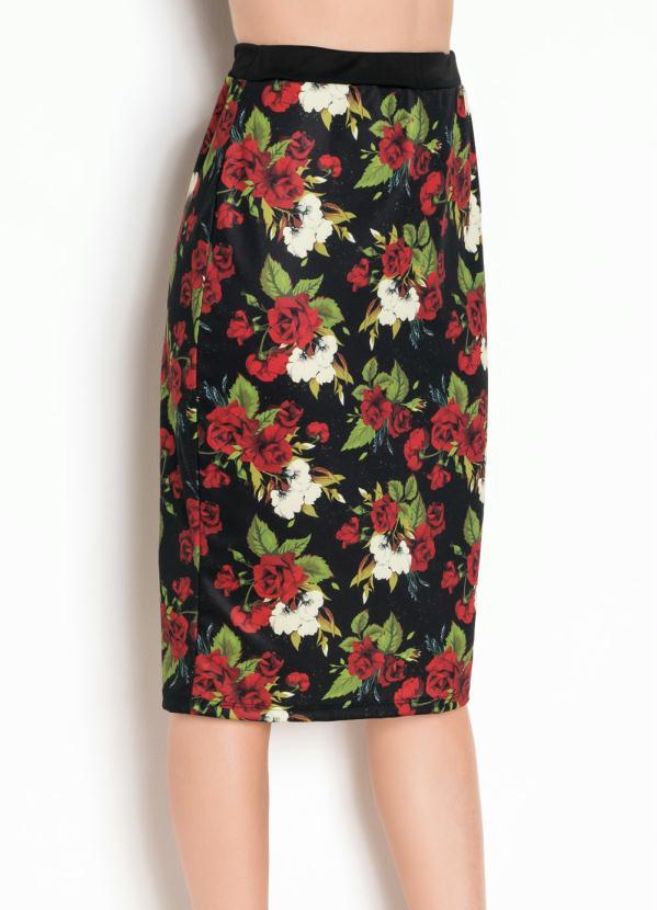Outlet - Saia Lápis Floral Dark 7