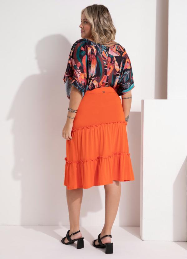 Outlet - Saia Laranja com Recorte Sobreposto 10