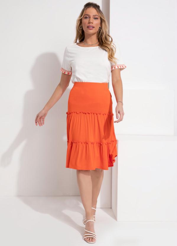 Outlet - Saia Laranja com Recorte Sobreposto 5
