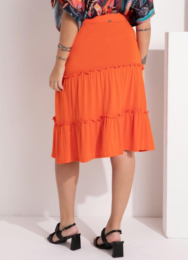 Outlet - Saia Laranja com Recorte Sobreposto 8