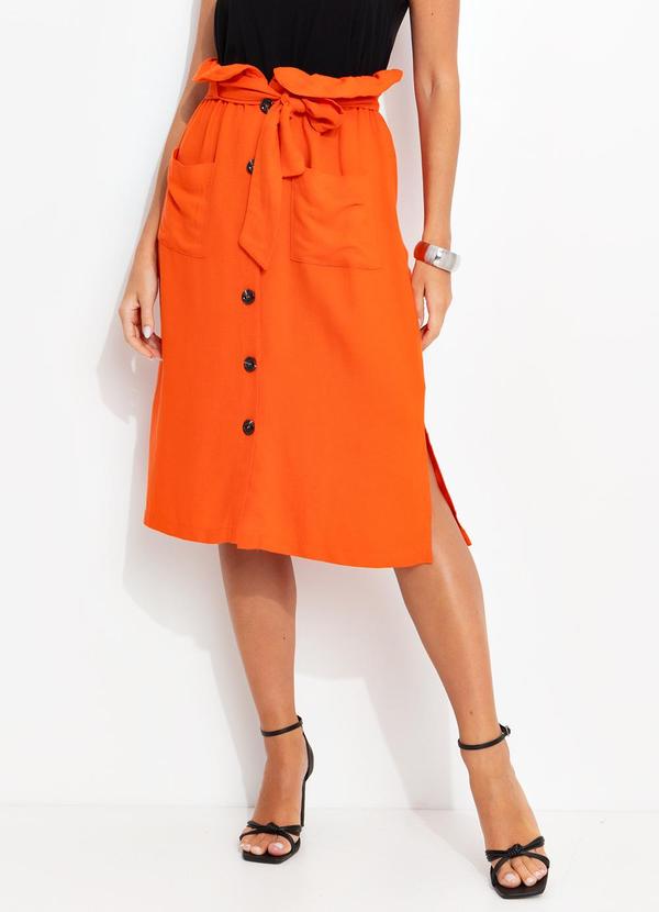 Bimini - Saia Laranja em Linho 1