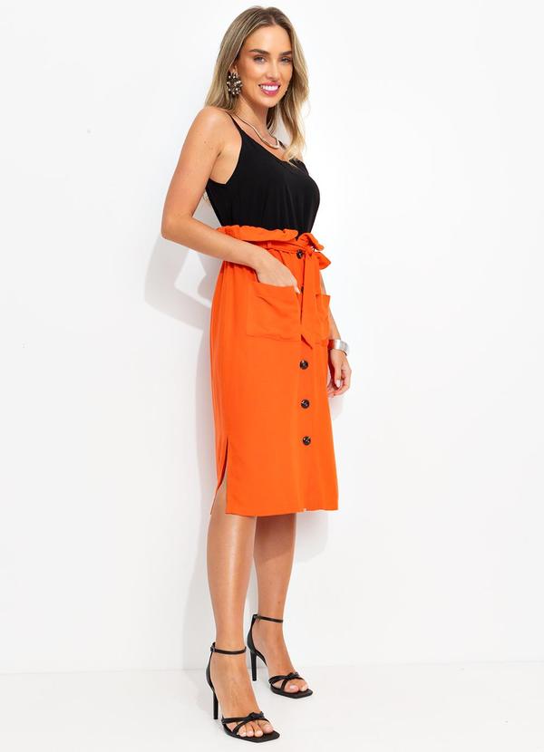 Bimini - Saia Laranja em Linho 5