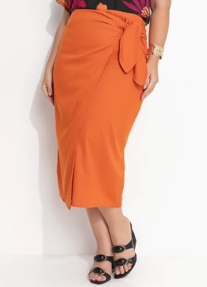 Quintess - Saia Laranja Escuro em Linho - QUINTESS