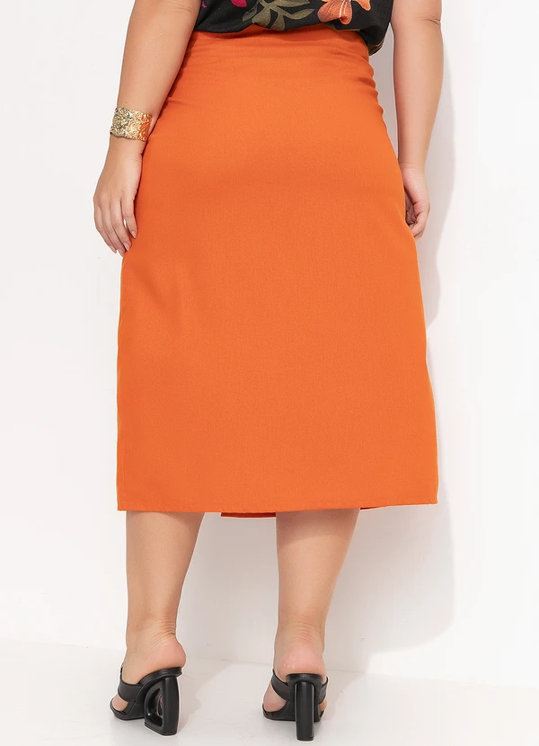 Quintess - Saia Laranja Escuro em Linho 8