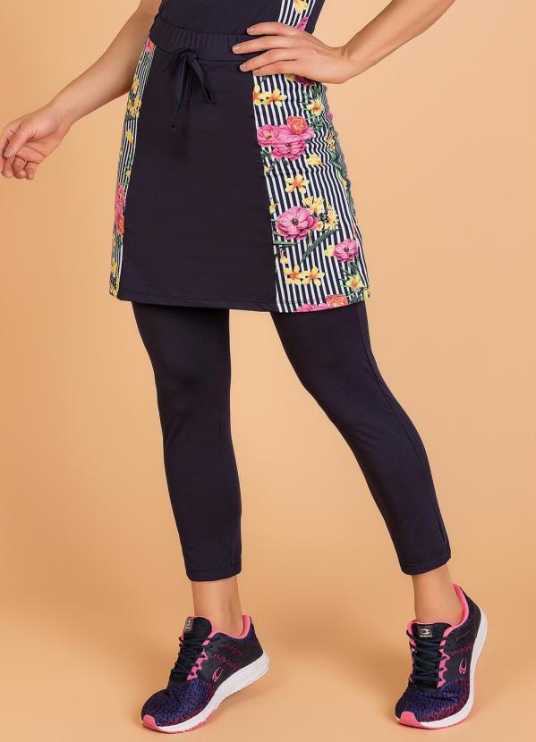 Outlet - Saia Legging Marinho Moda Evangélica Fitness