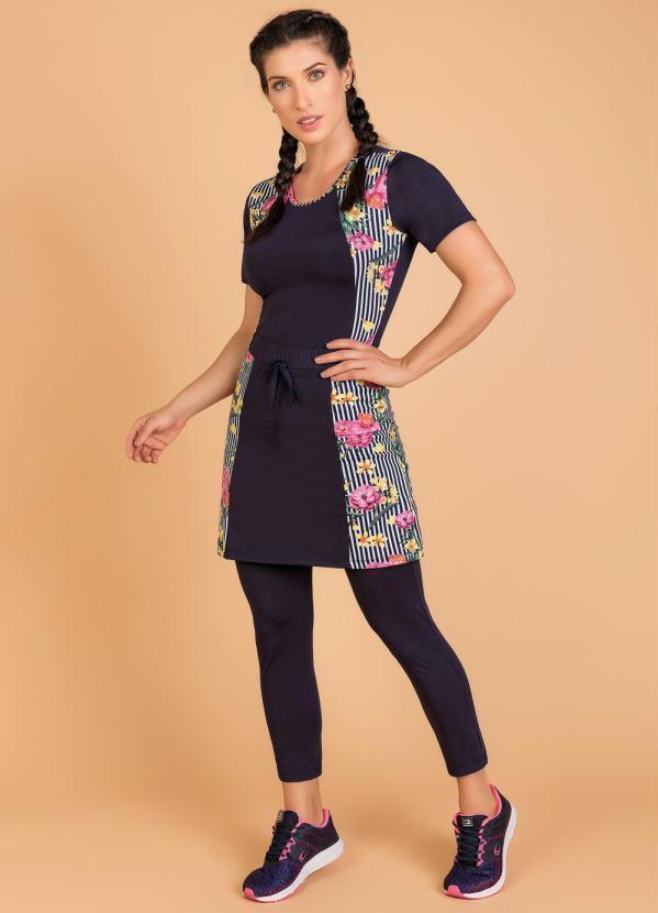 Outlet - Saia Legging Marinho Moda Evangélica Fitness 3