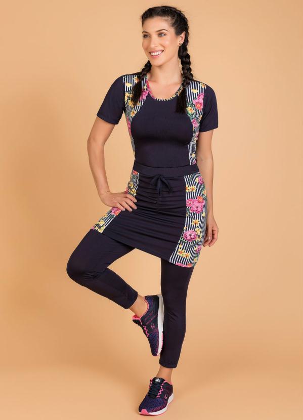 Outlet - Saia Legging Marinho Moda Evangélica Fitness 4