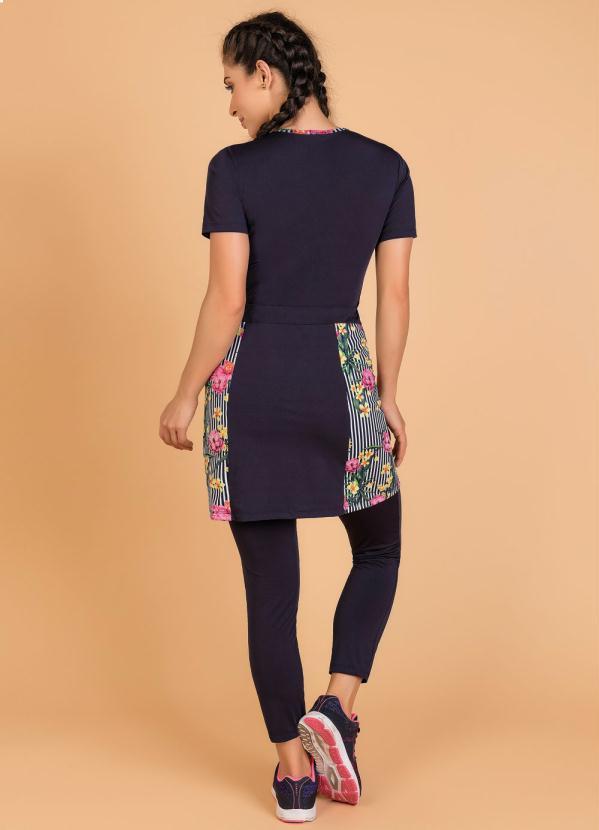 Outlet - Saia Legging Marinho Moda Evangélica Fitness 5