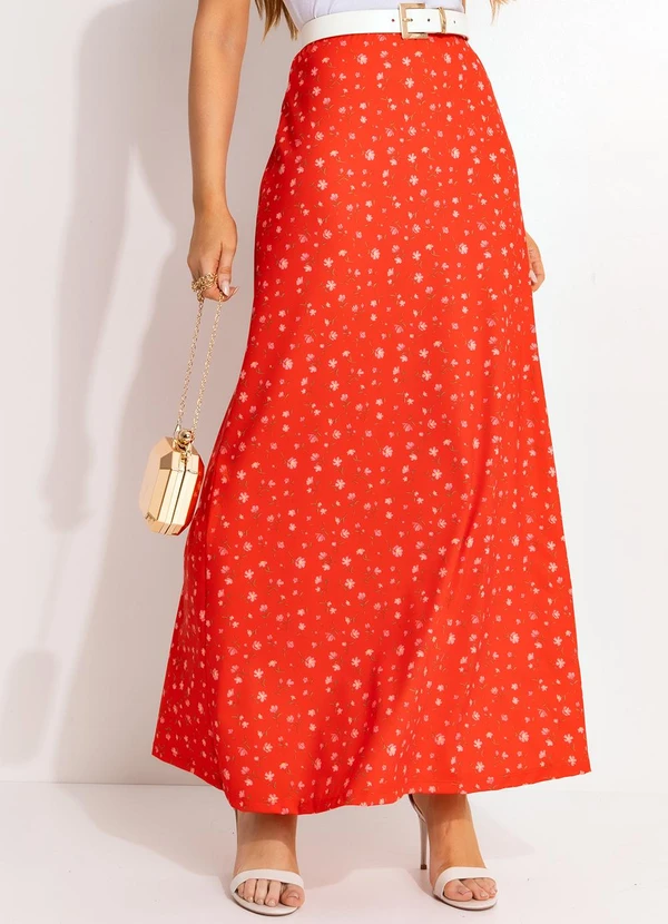 Quintess - Saia Liberty Vermelho em Malha Fria