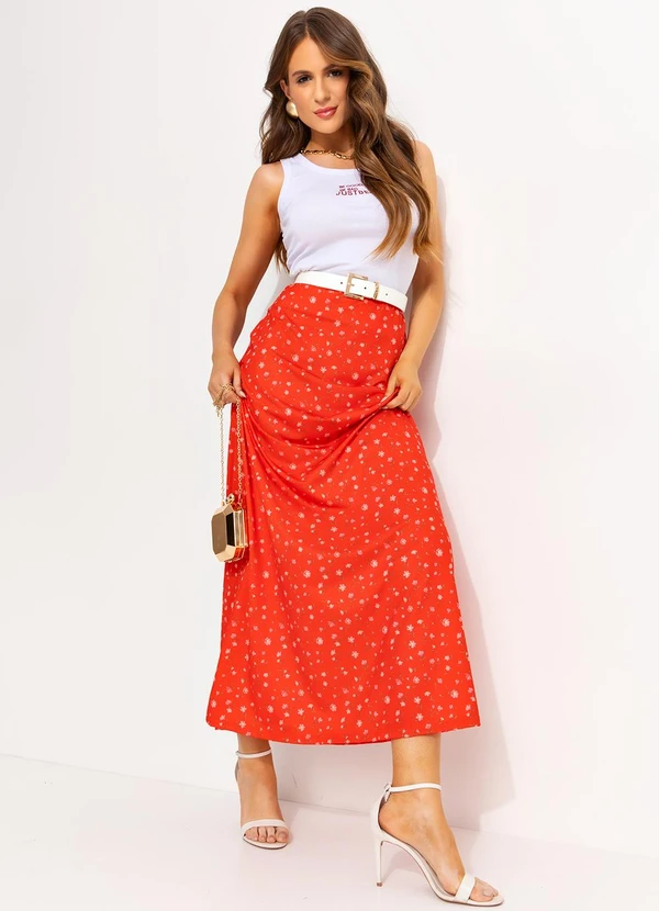 Quintess - Saia Liberty Vermelho em Malha Fria 3