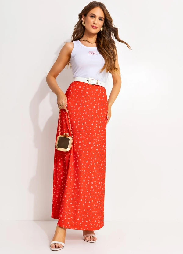 Quintess - Saia Liberty Vermelho em Malha Fria 4