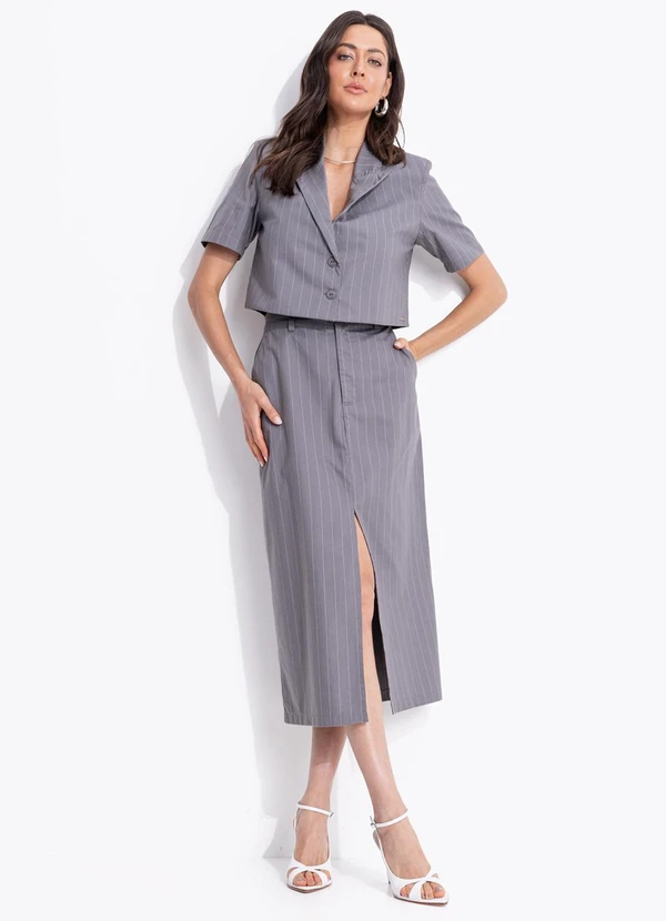 Colcci - Saia Listrada Cinza