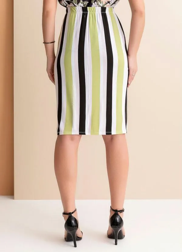 Rosalie - Saia Listras Coloridas em Malha de Viscose 2