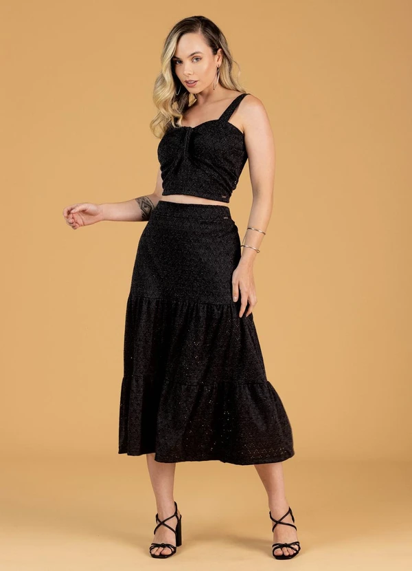 Soft Bonni - Saia Longa Adulto Feminino Preto