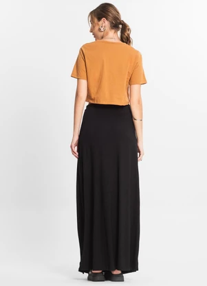 Select - Saia Longa Feminina em Malha Visco Preto - SELECT