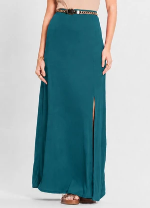 Select - Saia Longa Feminina em Malha Visco Verde - SELECT