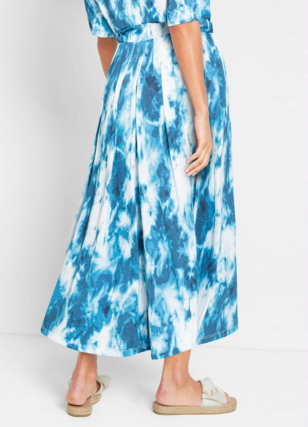 Outlet - Saia Longuete Cintura Alta Tie Dye Azul 6