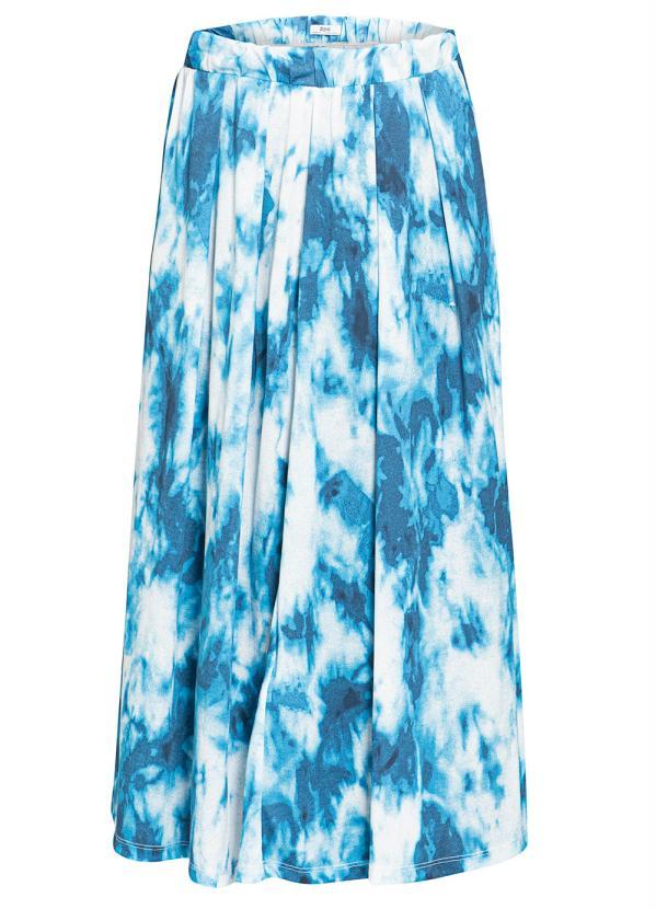 Outlet - Saia Longuete Cintura Alta Tie Dye Azul 2