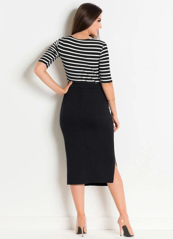 Rosalie - Saia Longuete com Fenda Preta Moda Evangélica 5