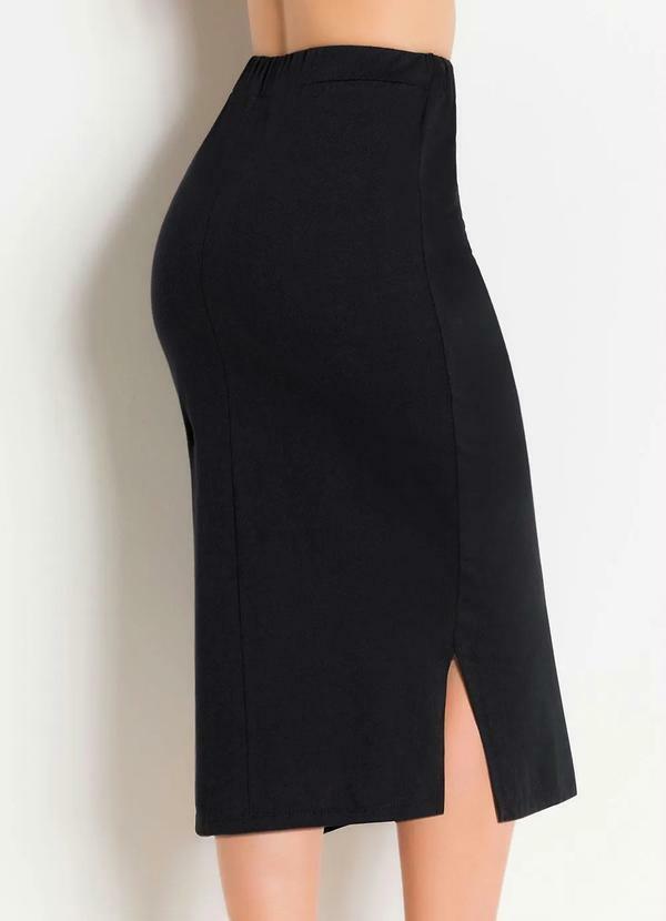 Rosalie - Saia Longuete com Fenda Preta Moda Evangélica 7