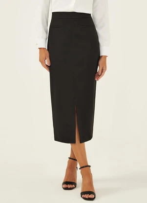 Principessa - Saia Longuete de Alfaiataria Preta Rubia - PRINCIPESSA