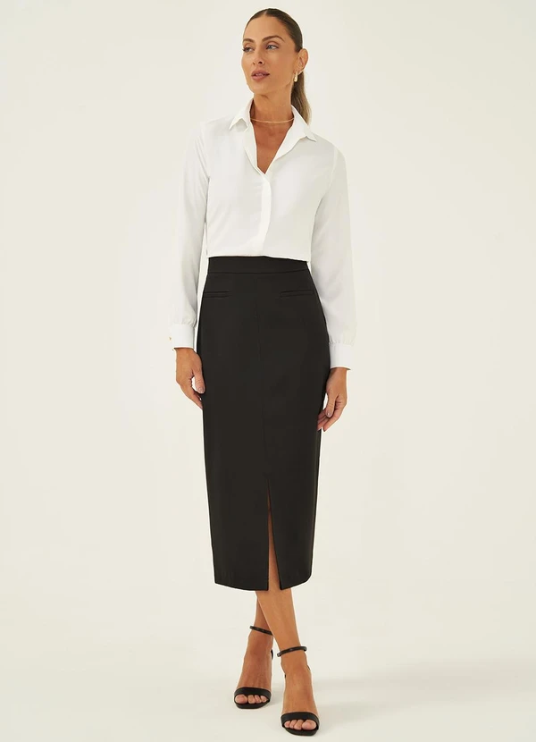 Principessa - Saia Longuete de Alfaiataria Preta Rubia 2